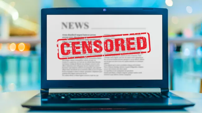 censored on laptop screen